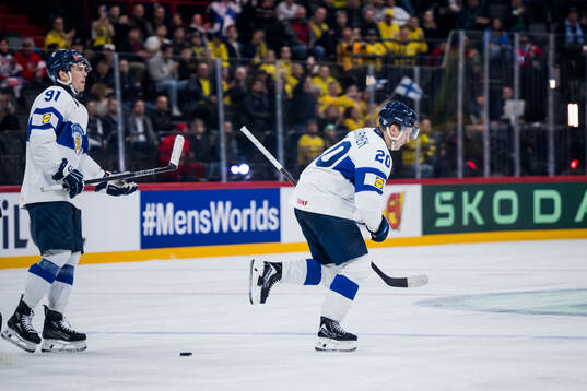 Eeli Tolvanen of Finland celebrates