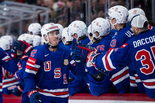 Shane Pinto of USA celebrates