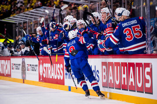 Clayton Keller of USA celebrating