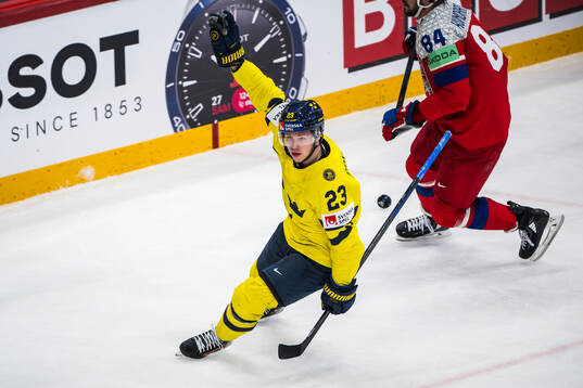 Lucas Raymond of Sweden celebrates the 2-0 goal