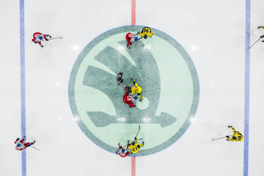 Lukas Sedlak of Czech Republic and Mikael Backlund of Sweden