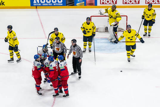 Michael Spacek of Czech Republic celebrates and Jacob