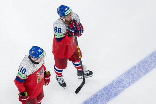 David Pastrnak of Czech Republic looks dejected