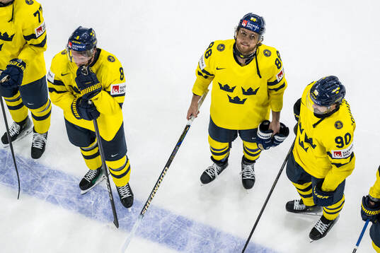 William Nylander of Sweden celebrates