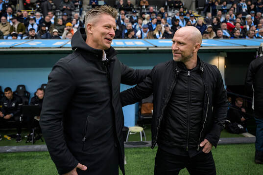 AIKs tränare Mikkjal Thomassen och Malmö FFs tränare