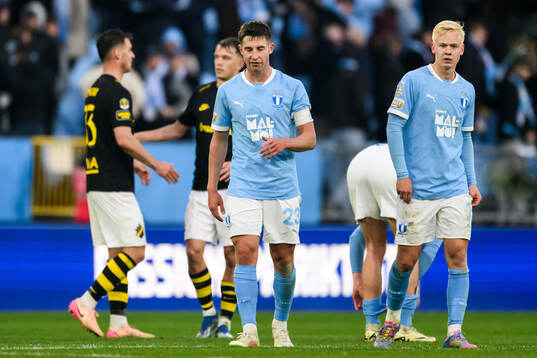 Malmö FFs Lasse Berg Johnsen och Otto Rosengren deppar