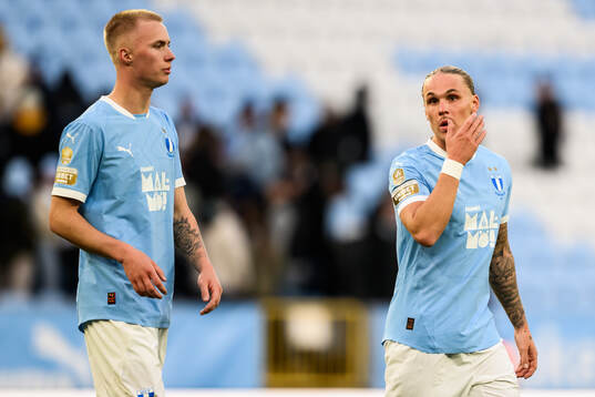 Malmö FFs Daniel Gudjohnsen och Arnor Sigurdsson