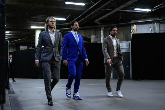 William Karlsson, Filip Forsberg and Marcus Johansson of
