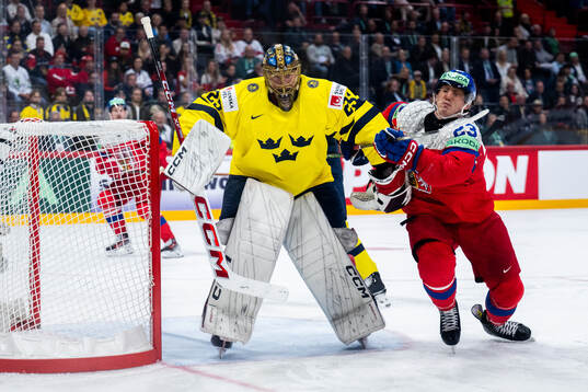 Jacob Markström of Sweden and Lukas Sedlak of Czech