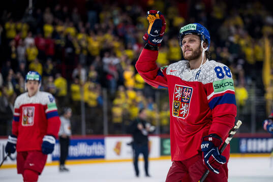 David Pastrnak of Czech Republic looks dejected