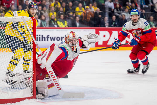 Goaltender Dan Vladar of Czech Republic