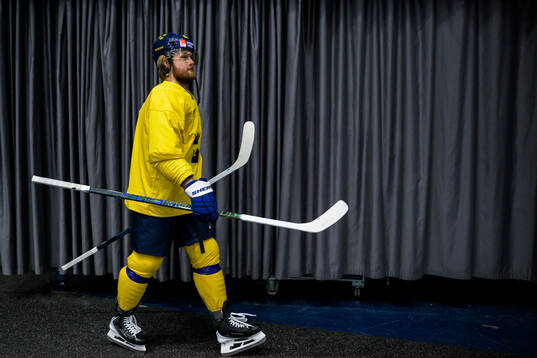 William Nylander of Sweden at a practice session