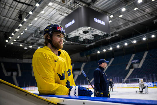 William Nylander of Sweden at a practice session