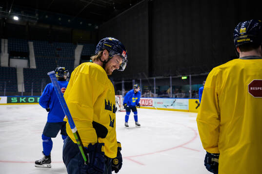 Rasmus Sandin of Sweden at a practice session