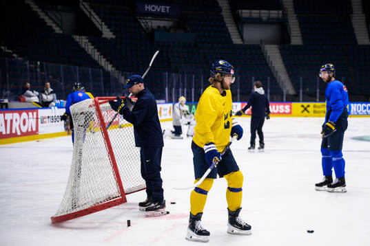 William Nylander of Sweden at a practice session