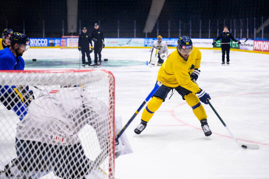 William Nylander of Sweden at a practice session