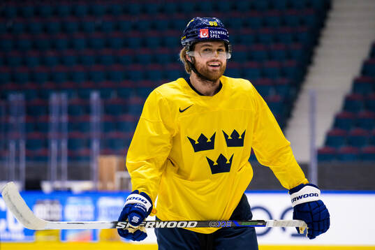 William Nylander of Sweden at a practice session