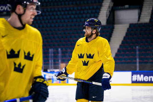 William Nylander of Sweden at a practice session