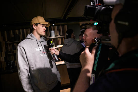 Oliver Lauridsen of Denmark at a press event
