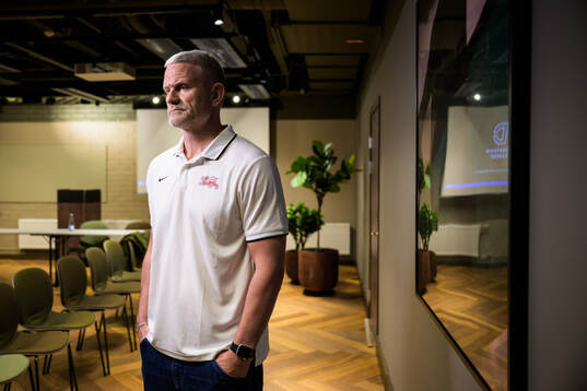 Head coach Mikael Gath of Denmark at a press event