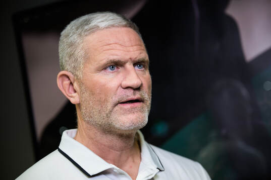 Head coach Mikael Gath of Denmark at a press event