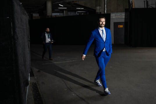 Filip Forsberg of Sweden arrives to the arena