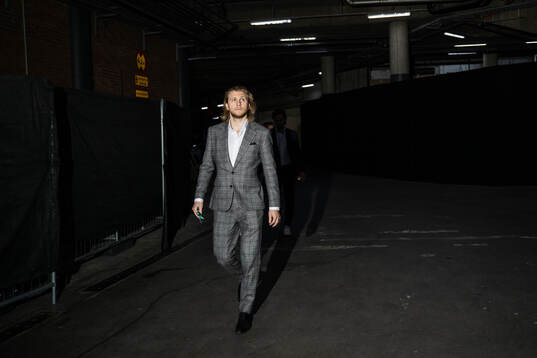 William Karlsson of Sweden arrives to the arena