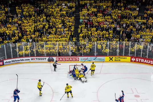 Conor Garland of USA celebrates