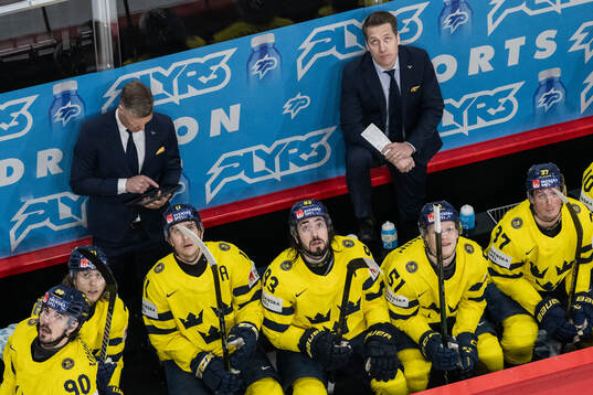 Head coach Sam Hallam of Sweden looks dejected