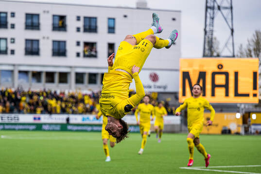 Ole Didrik Blomberg of Bodø/Glimt celebrates