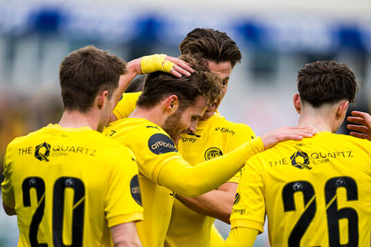 Ole Didrik Blomberg of Bodø/Glimt celebrates