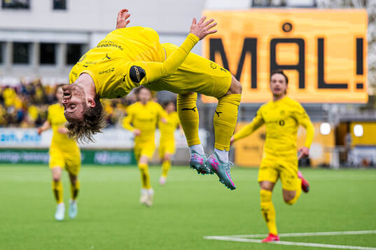 Ole Didrik Blomberg of Bodø/Glimt celebrates