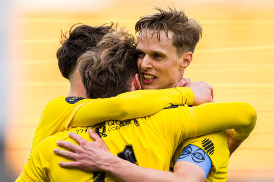 Ole Didrik Blomberg of Bodø/Glimt celebrates
