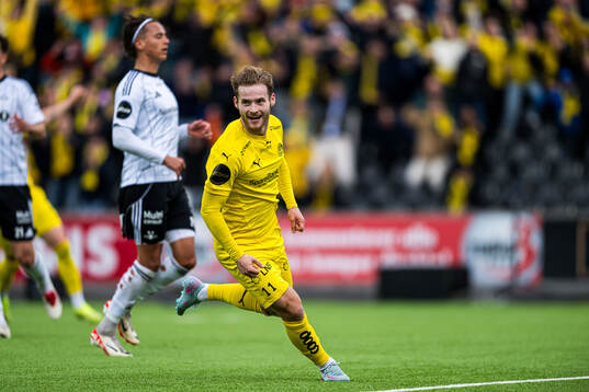Ole Didrik Blomberg of Bodø/Glimt celebrates