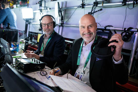 Viaplay tv commentators Mattias Norström and Niklas