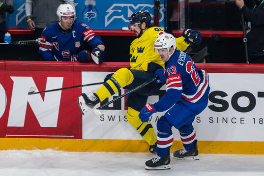 Marcus Johansson of Sweden and Michael Eyssimont of USA