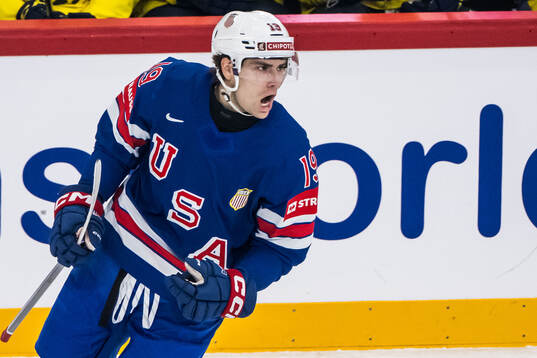 Cutter Gauthier of USA celebrates