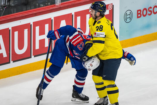 Michael Eyssimont of USA and Elias Lindholm of Sweden