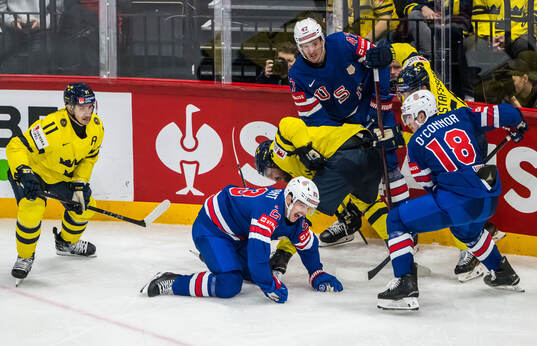 Mikael Backlund, Rasmus Andersson and Erik Gustafsson of