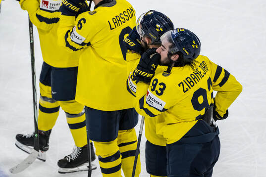 Mika Zibanejad of Sweden looks dejected