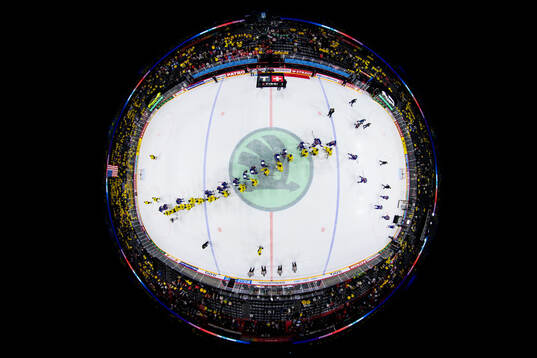 Players of USA and Sweden thank each other