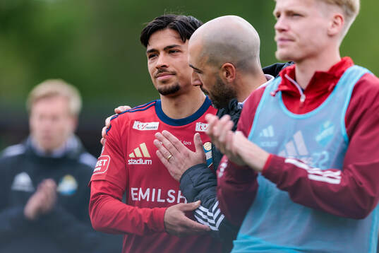 Östers Lukas Bergquist och tränare Martin Foyston