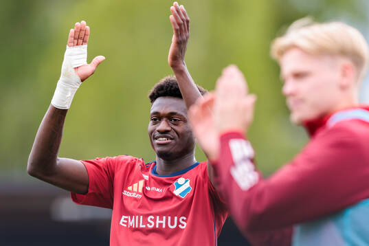 Östers Kingsley Gyamfi jublar