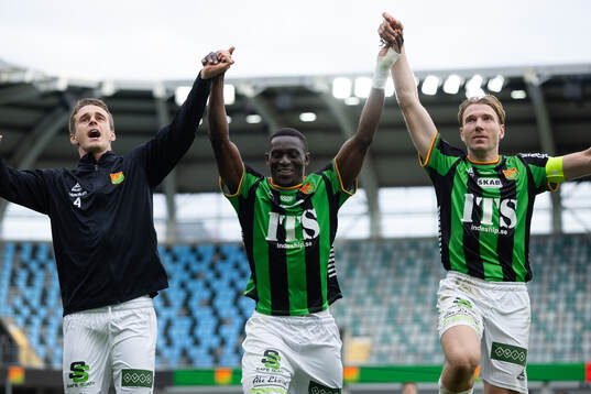 GAIS Oskar Ågren, Ibrahim Diabate och August Wängberg