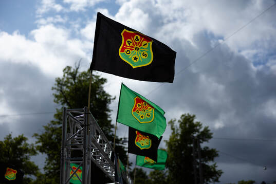 GAIS flaggor utanför Gamla Ullevi