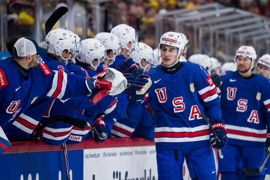Brady Skjei of USA celebrates