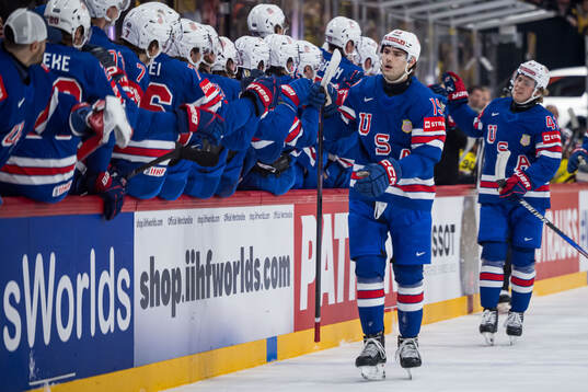 Cutter Gauthier of USA celebrates