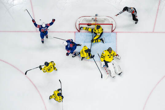Conor Garland of USA celebrates