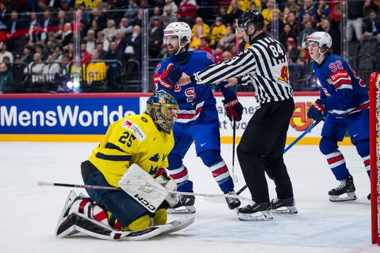Conor Garland of USA celebrates