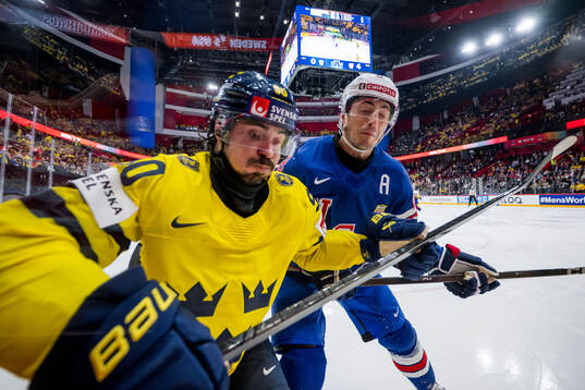 Marcus Johansson of Sweden and Zach Werenski of USA